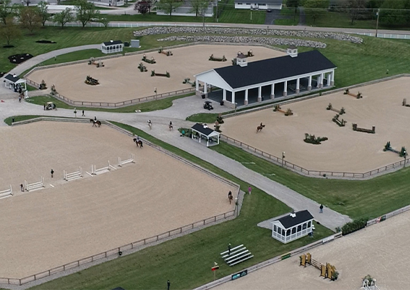 wilmington equestrian outdoor arena aerial view