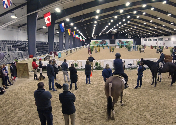 wilmington equestrian gathering place worship people gathered in arena with horses