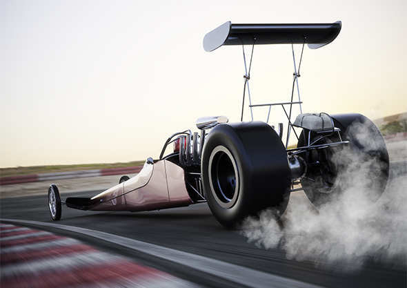 don garlits museum of drag racing drag car on track from behind