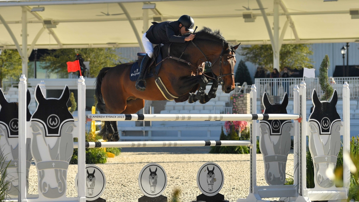 Santiago Lambre & Chacco Blue II Steal the $15,000 Taylor Harris Insurance Services 1.45m Jumper Classic Victory