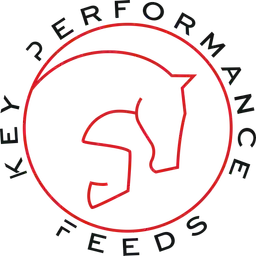 A red horse head outline forms the letters "S" and "J" inside a red circle, with the words "Key Performance Feeds" faintly visible around the perimeter.