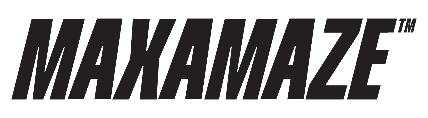The word "MAXAMAZE" in bold, black, italicized, all-caps letters with a trademark symbol in the top right corner, on a light gray background.