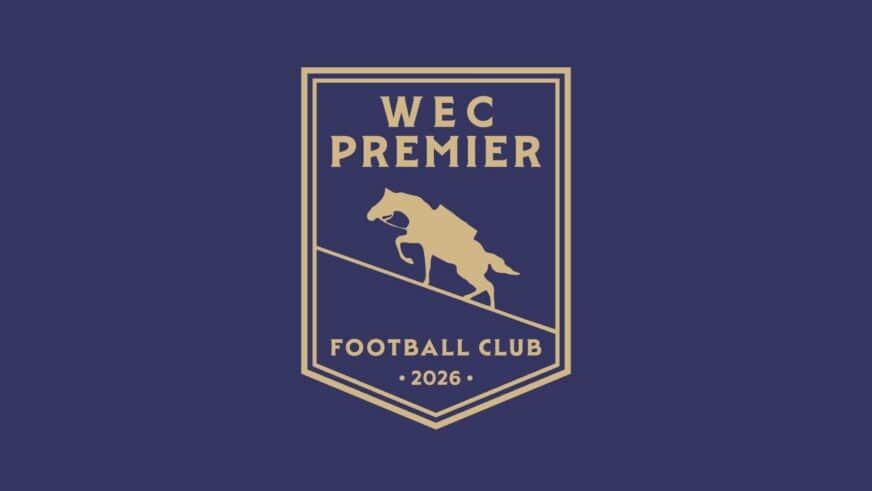 A gold emblem on a navy background reads 