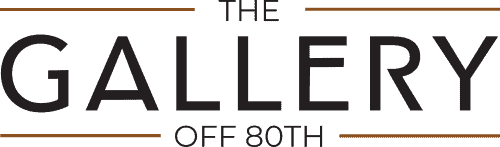 Logo reading “THE GALLERY OFF 80TH” with horizontal lines above and below the text.