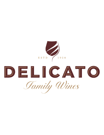 Delicato Family Wines logo featuring a wine glass icon, the text “ESTD 1924,” and the brand name in gold and dark red.