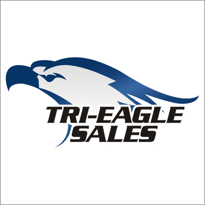 Logo for Tri-Eagle Sales featuring a stylized blue and white eagle head above the company name.