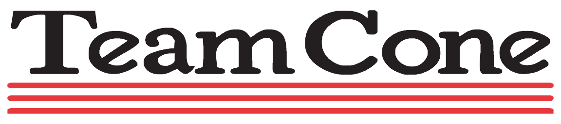 The text “Team Cone” in black serif font, underlined by three parallel red lines.
