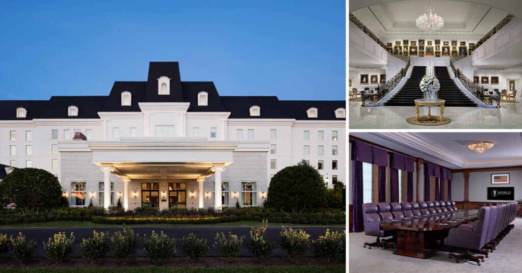 A collage showing The Equestrian Hotel and The Equestrian Manor meeting spaces.